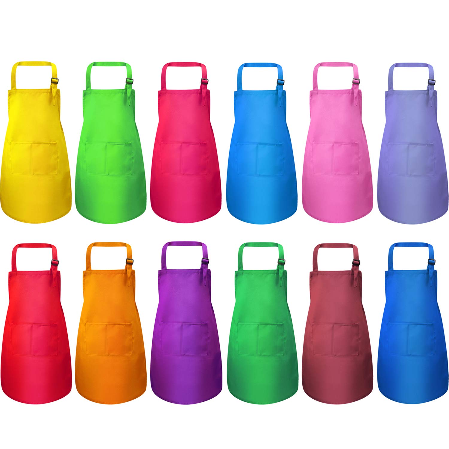 SATINIOR kids apron pack in colorful design for cooking and crafts.