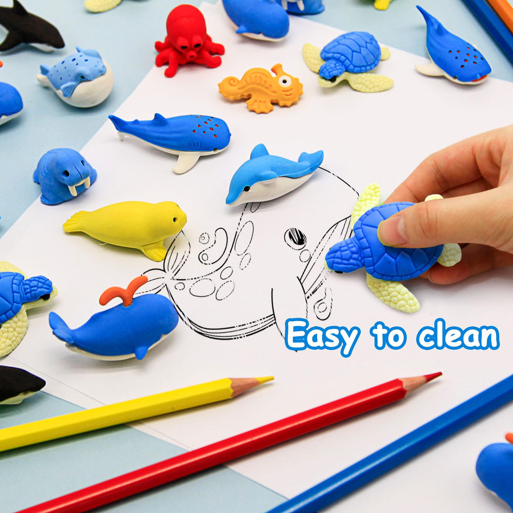 Satomoto sea animal erasers dolphin: lifelike design enriches learning sessions and playtime.