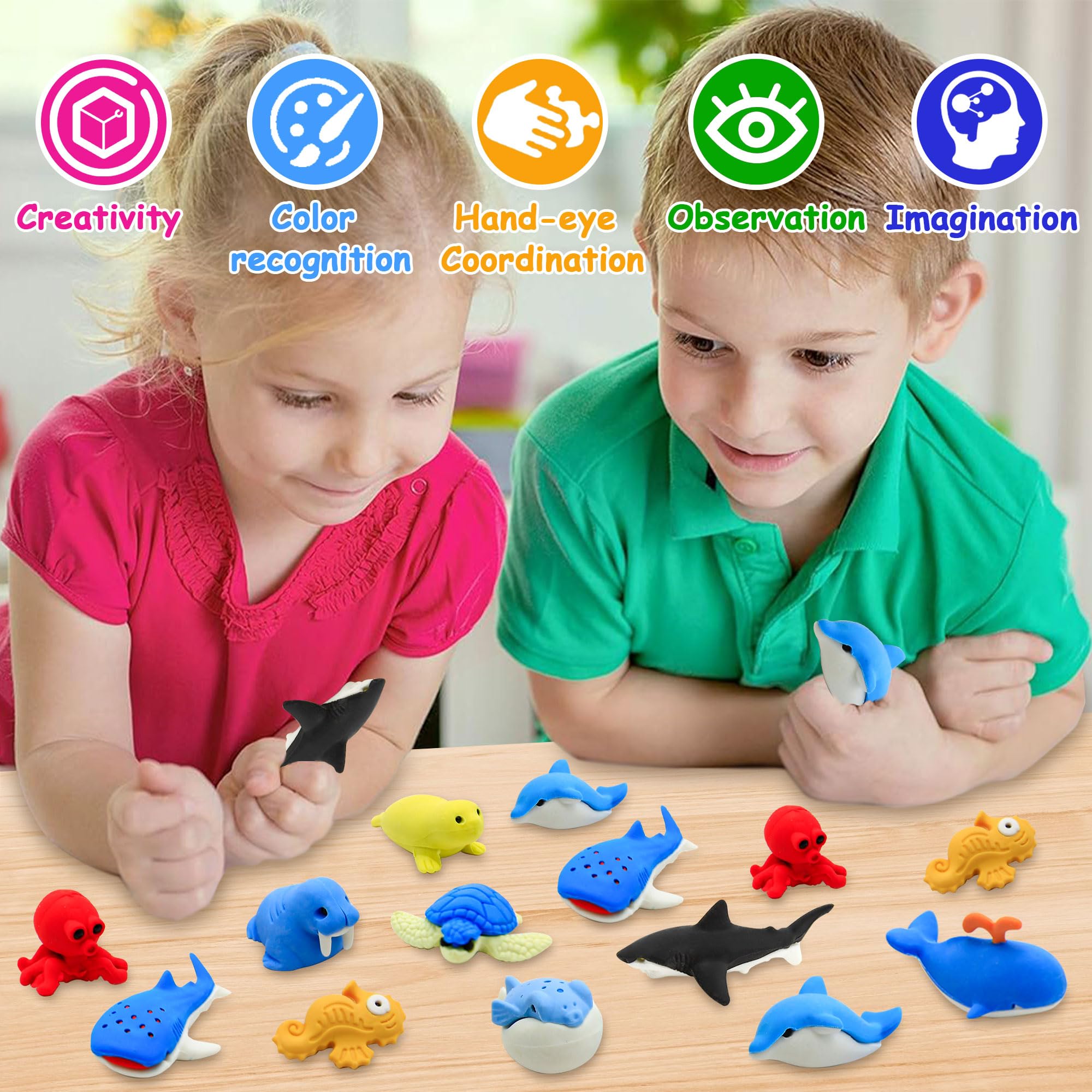 Satomoto sea animal erasers octopus: modular parts invite hands-on exploration and assembly.