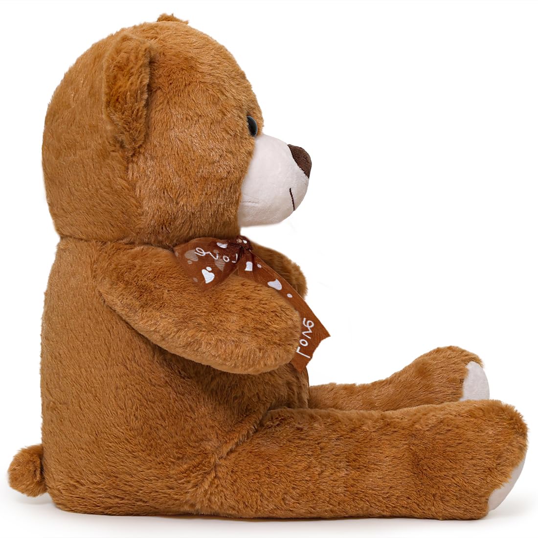 Sausudols Teddy Bear 16-inch close-up fabric shows velvety texture safe for sensitive skin.
