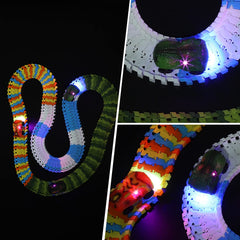 Save Unicorn track cars blue LED lights create exciting glow