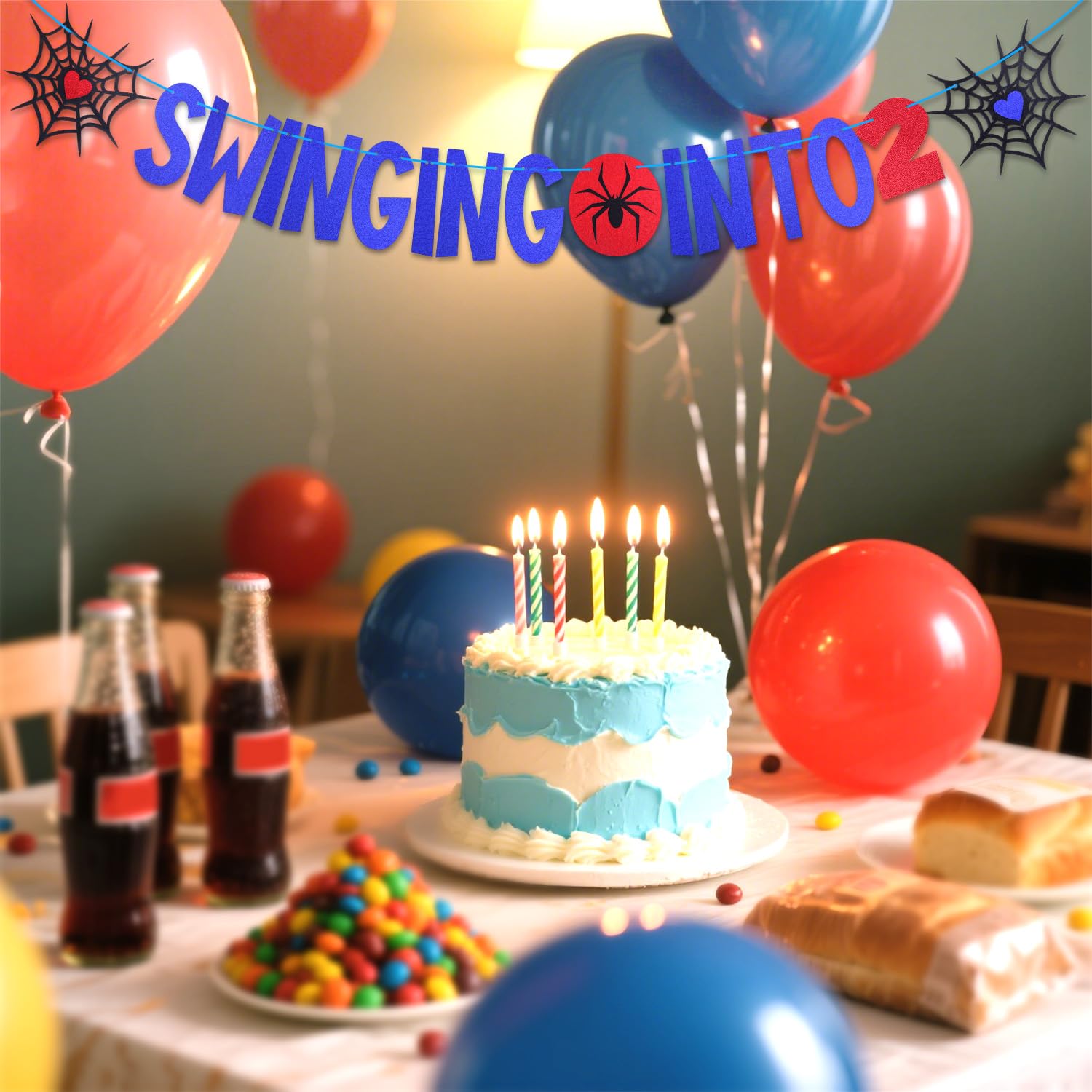 SAVITA spider banner wall decor idea for photos and party moments