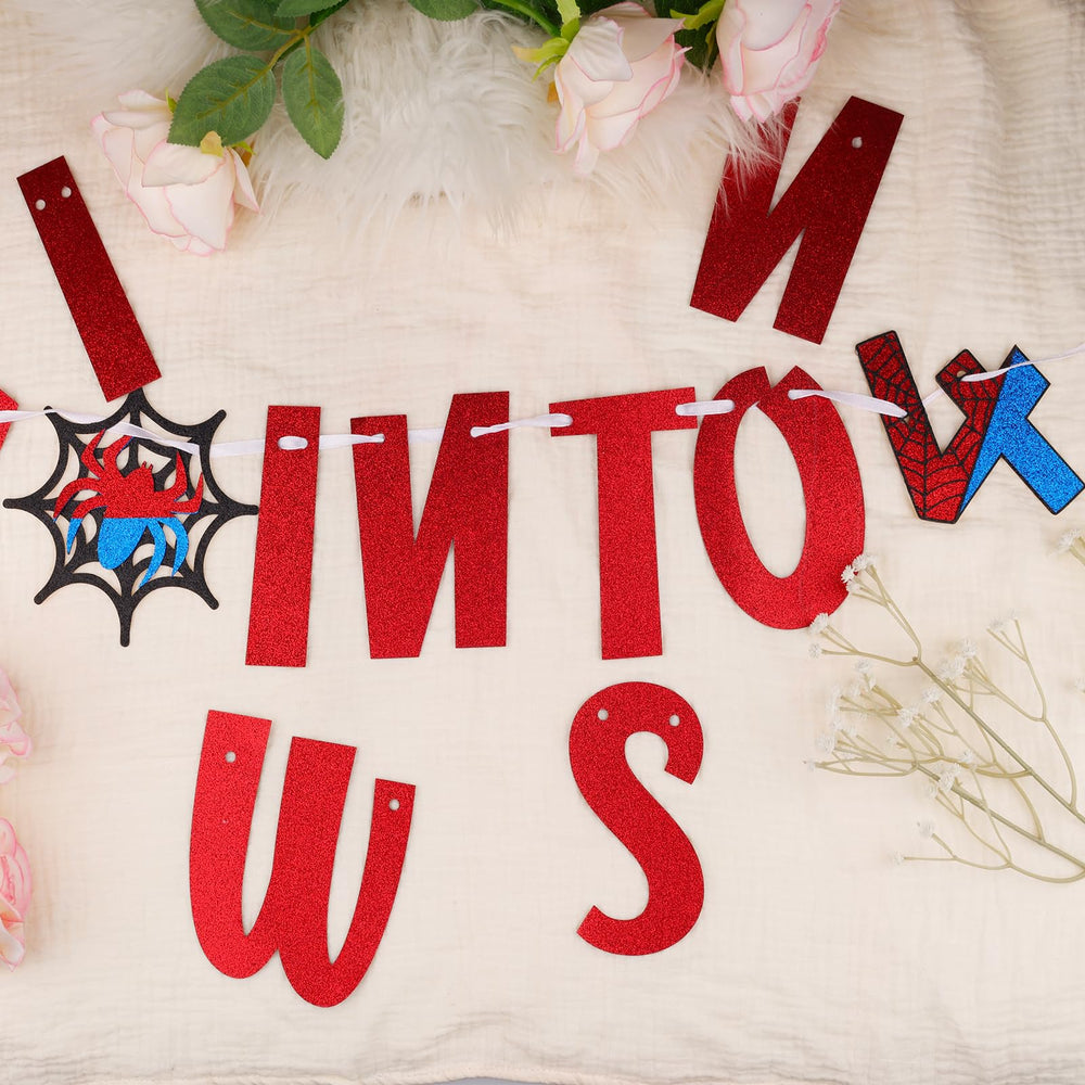 Savita Spider characters in red and blue for a lively party theme