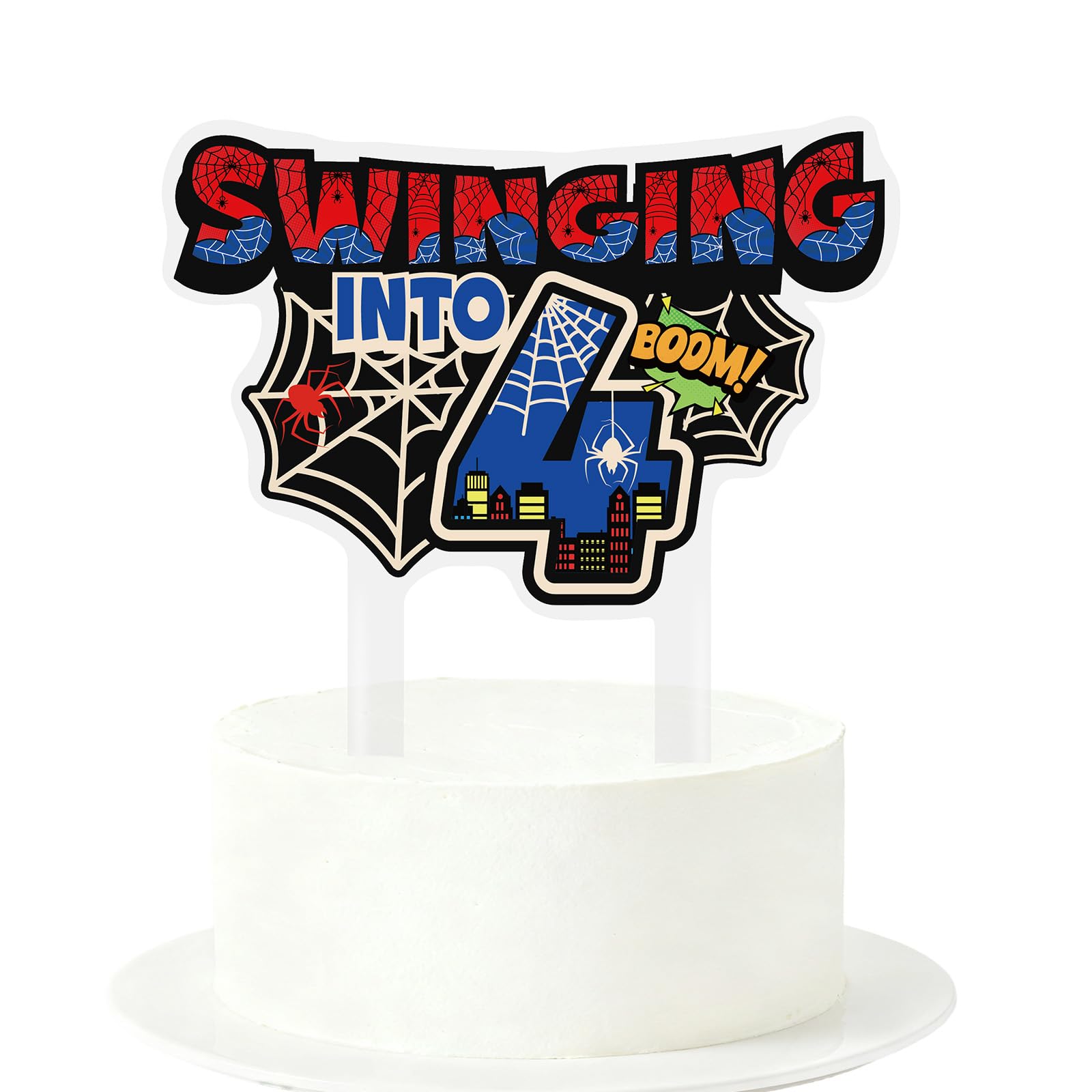 SAVITA spider birthday cake topper with bold spider design for memorable celebrations.