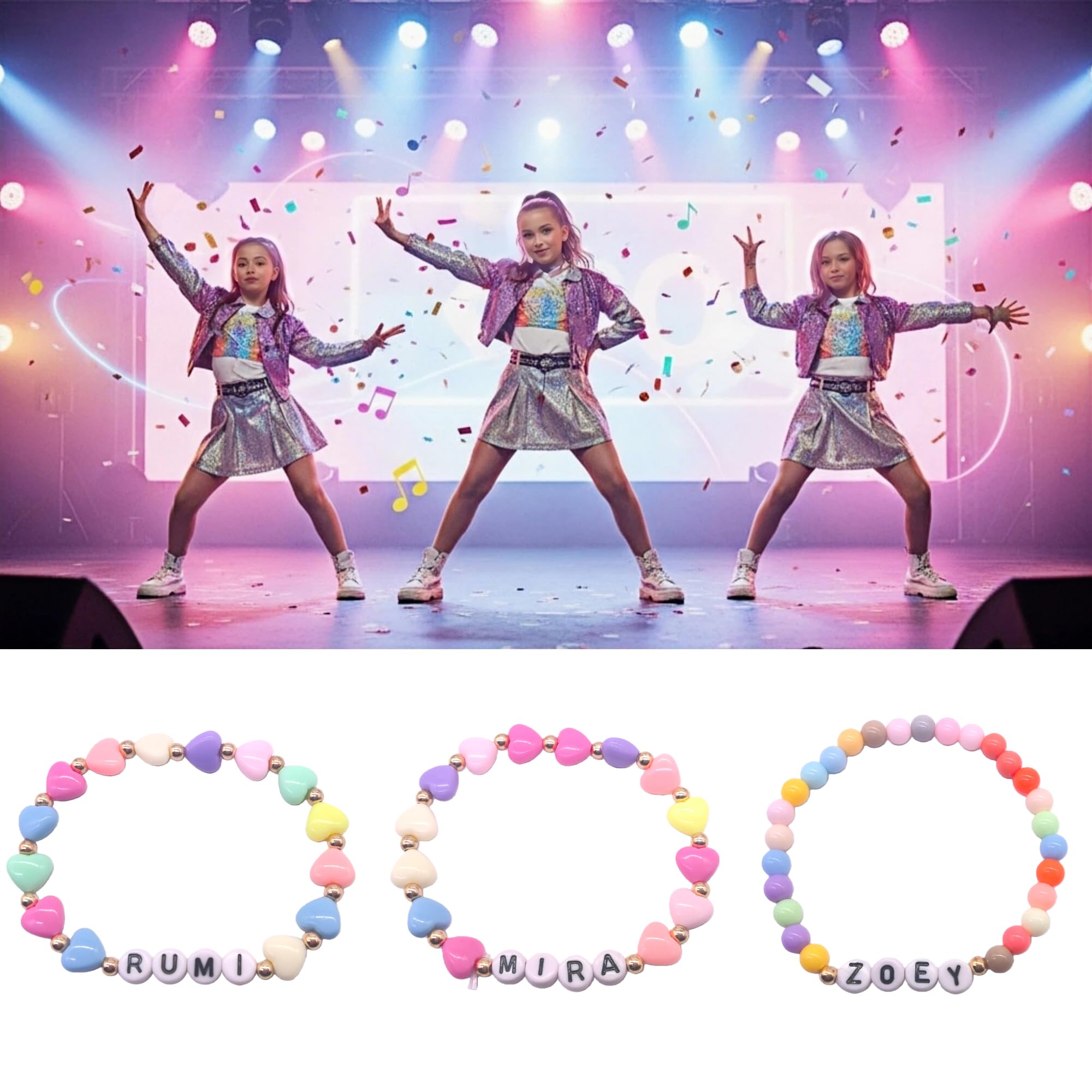 Handmade with premium beads and elastic cord for comfortable all-day wear.