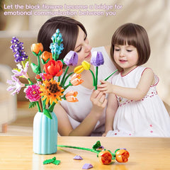 Sawaruita larkspur block bouquet, versatile art piece for shelves or desks