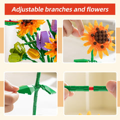 Sawaruita color block flowers set including sunflowers and tulips for creative play.