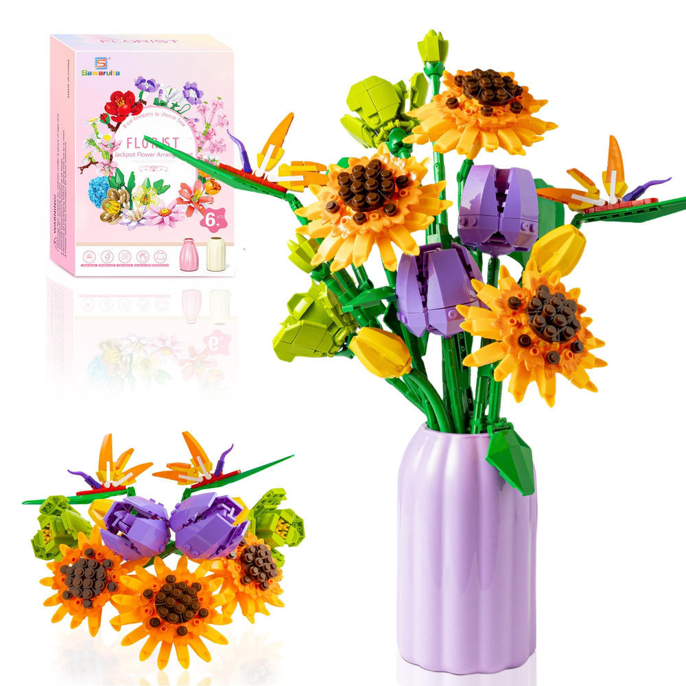 Sawaruita sunflower bouquet blocks in a vase for vibrant, low-maintenance décor.