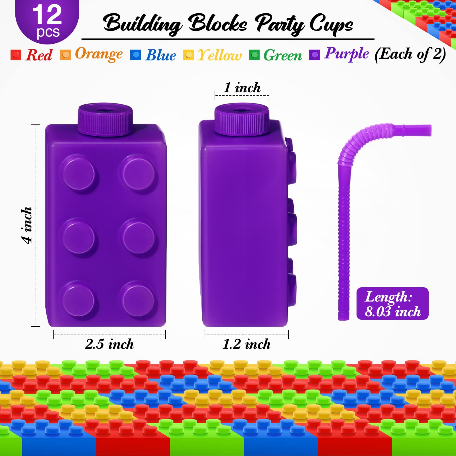 Sawysine brick cups with lids and straws prevent spills during celebrations.