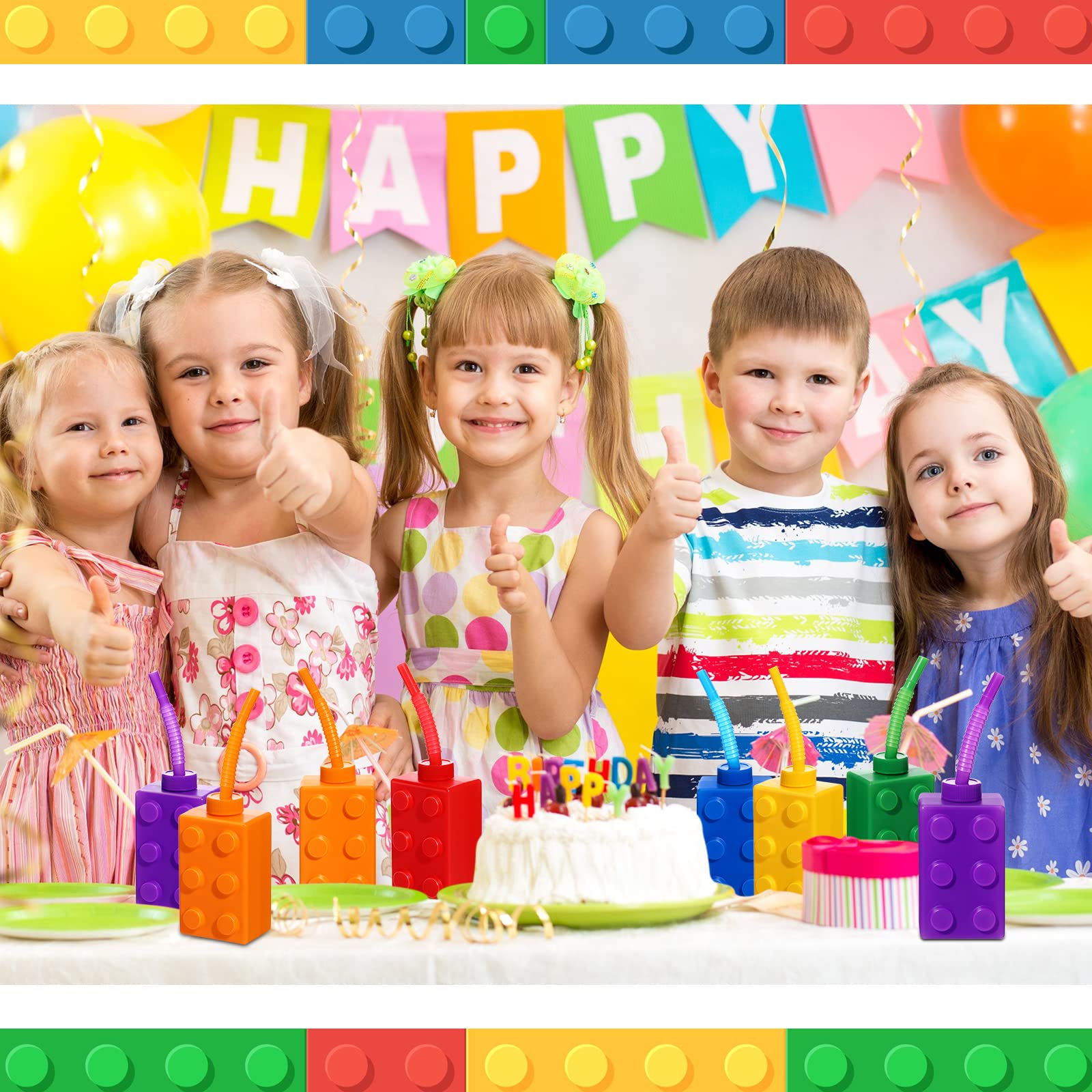 Sawysine cups provide sturdy plastic drinkware for kids’ celebrations.