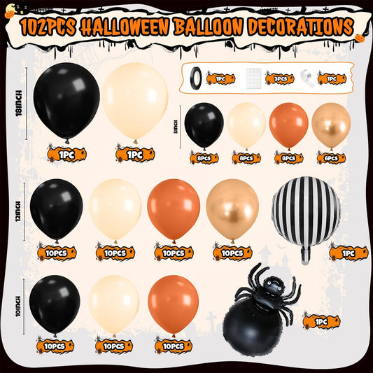Saxuxu 18-inch black and white balloons create bold Halloween décor