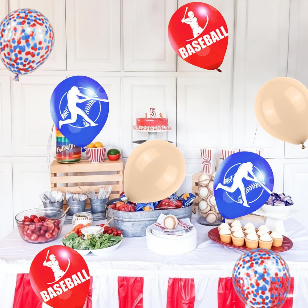 Saxuxu blue baseball balloons 12in for sport themed decor