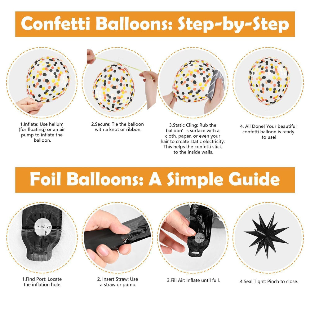Saxuxu black warning balloons create bold party accents