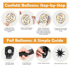 Saxuxu black warning balloons create bold party accents