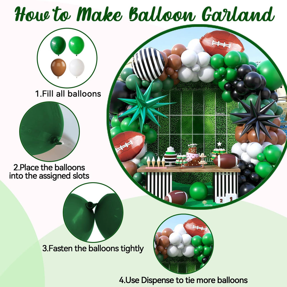 Saxuxu mix of brown white black balloons simulates classic football checkered motif