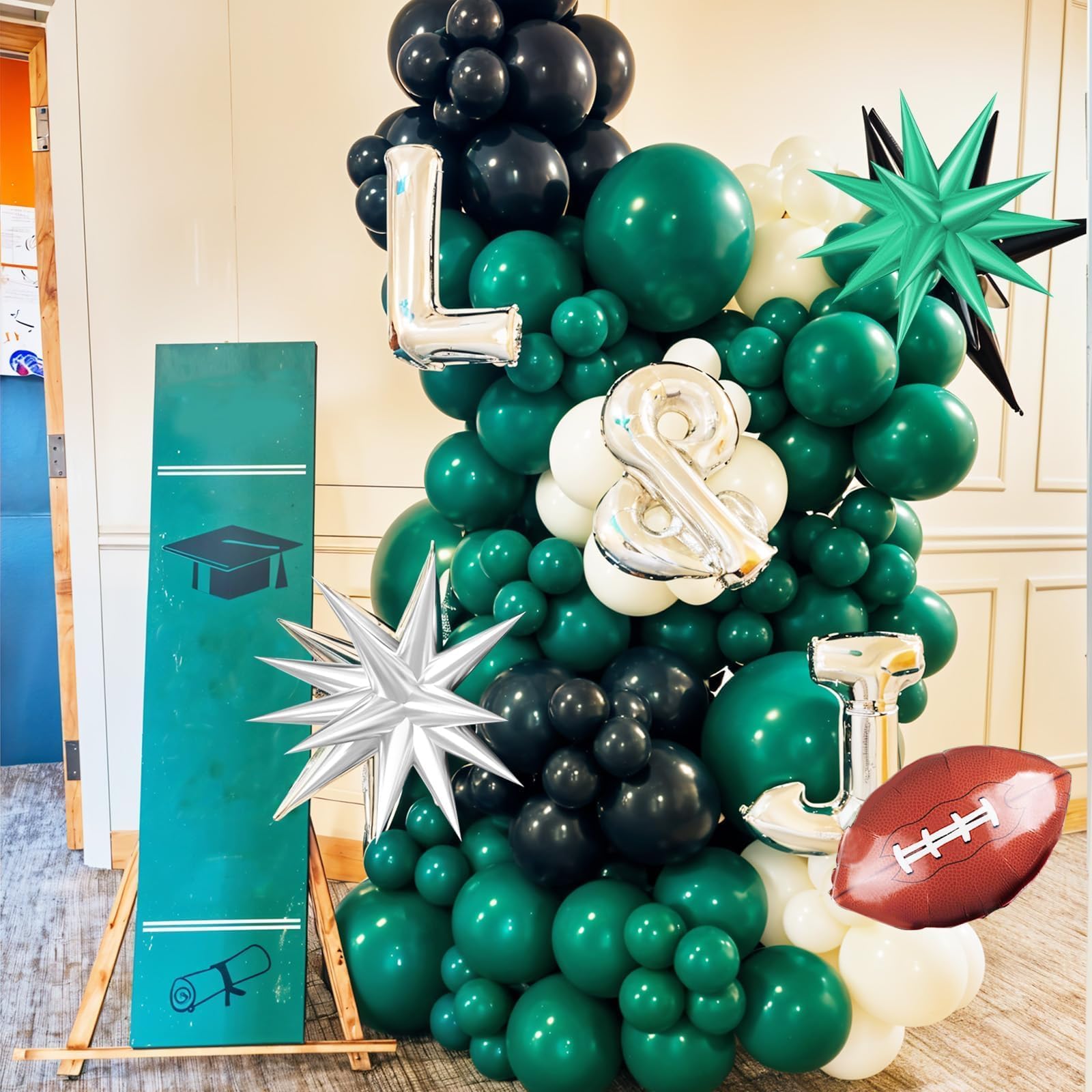 Saxuxu brown football balloon accent for themed sports parties