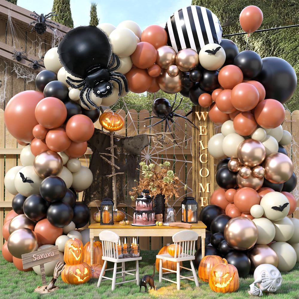 Saxuxu Halloween balloon arch kit setup for quick party backdrops