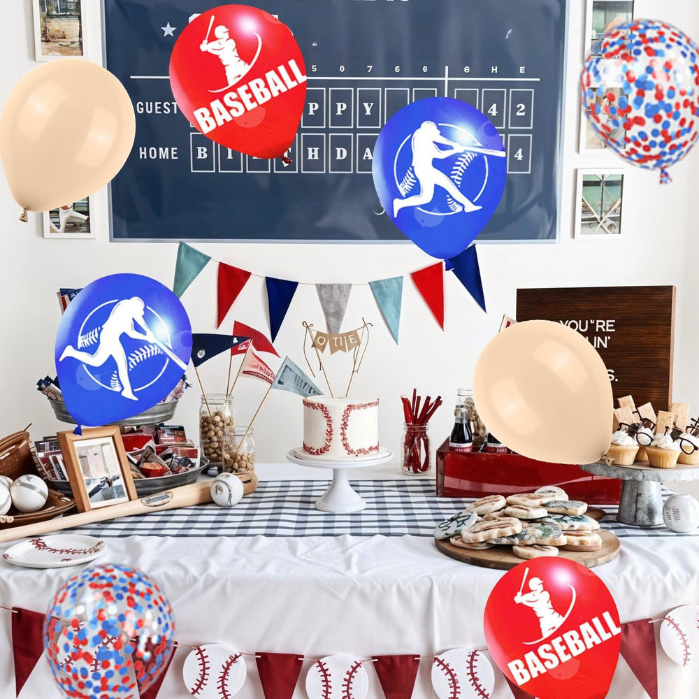 Saxuxu red baseball balloons 12in for game day decor