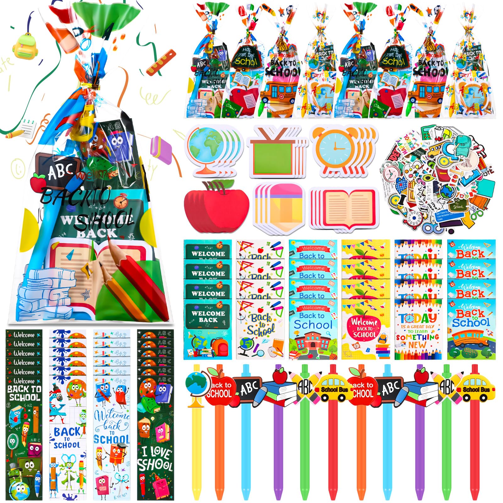 Saypacck back-to-school gift bags with vibrant colors for classroom gifting.