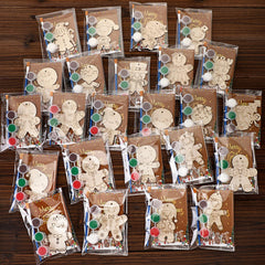 Saypacck gingerbread-man wooden craft ornaments ready for personalized holiday decor