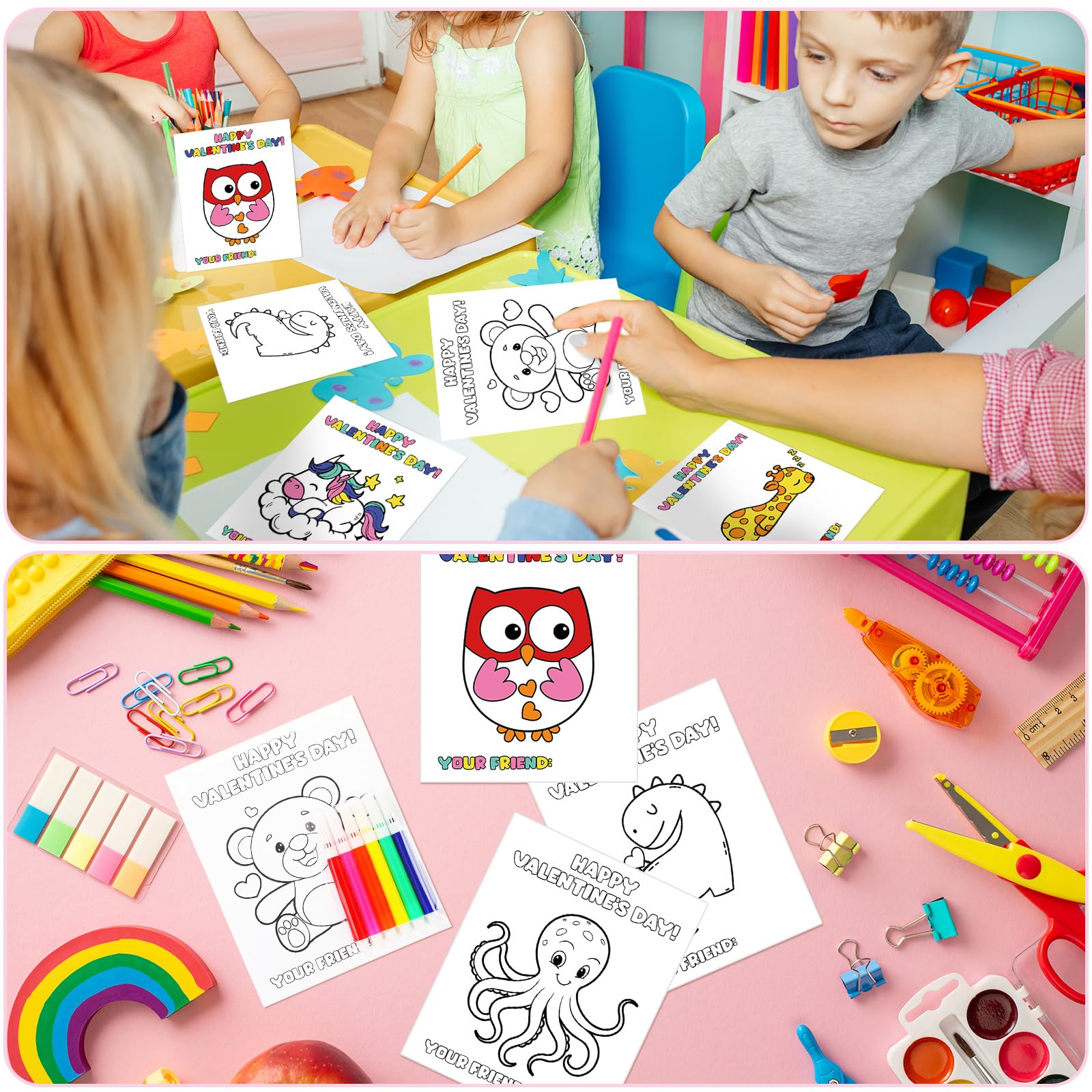 Saypacck Valentines card doodle patterns set for group gifting and activities