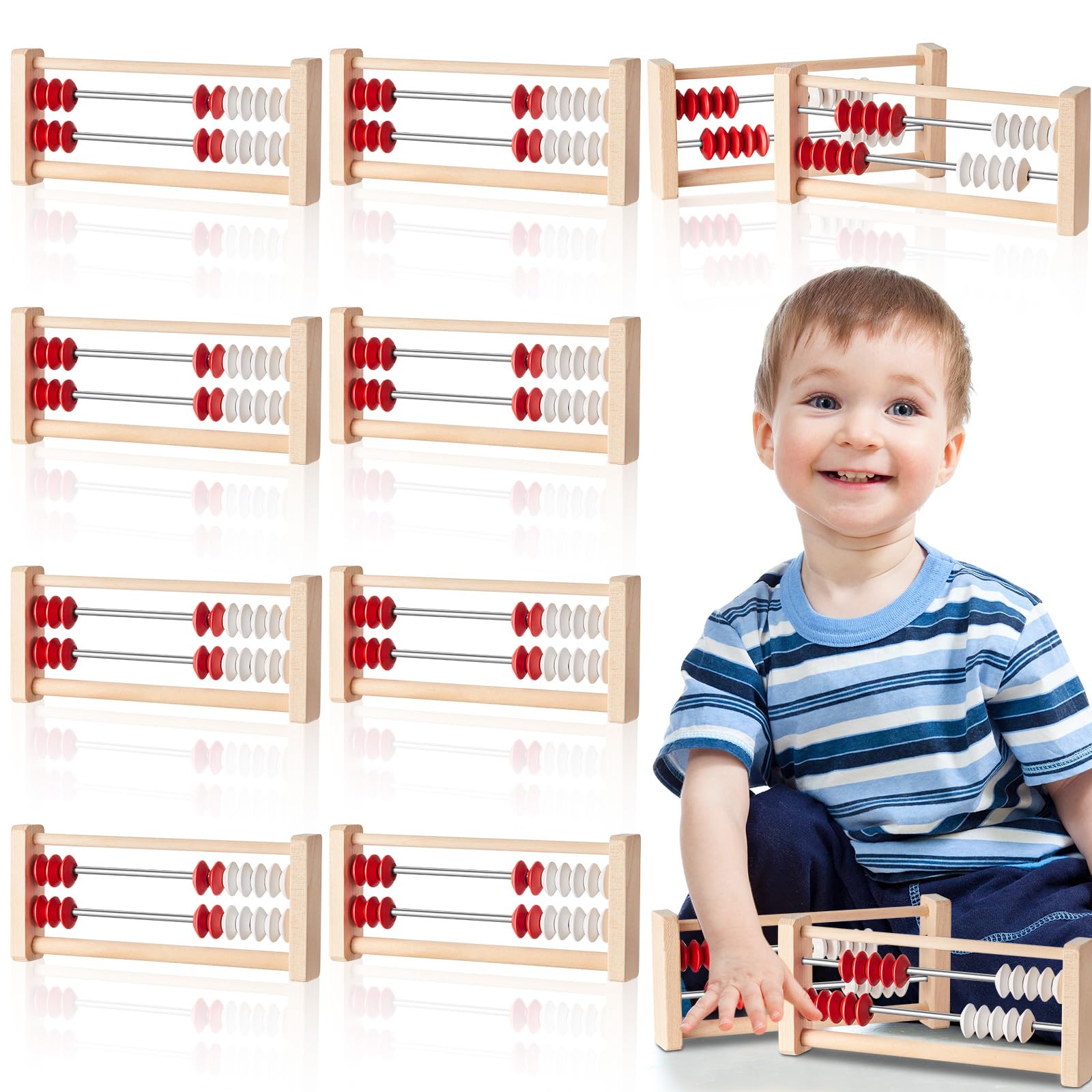 Saysurey mini 20-bead wooden rekenrek abacus for group math activities.