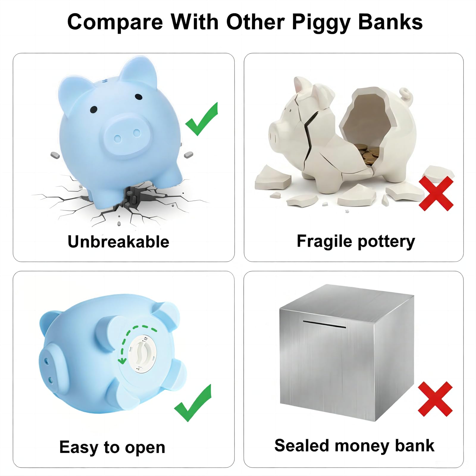 Sbrvaniy coin accepting piggy bank for easy coin savings