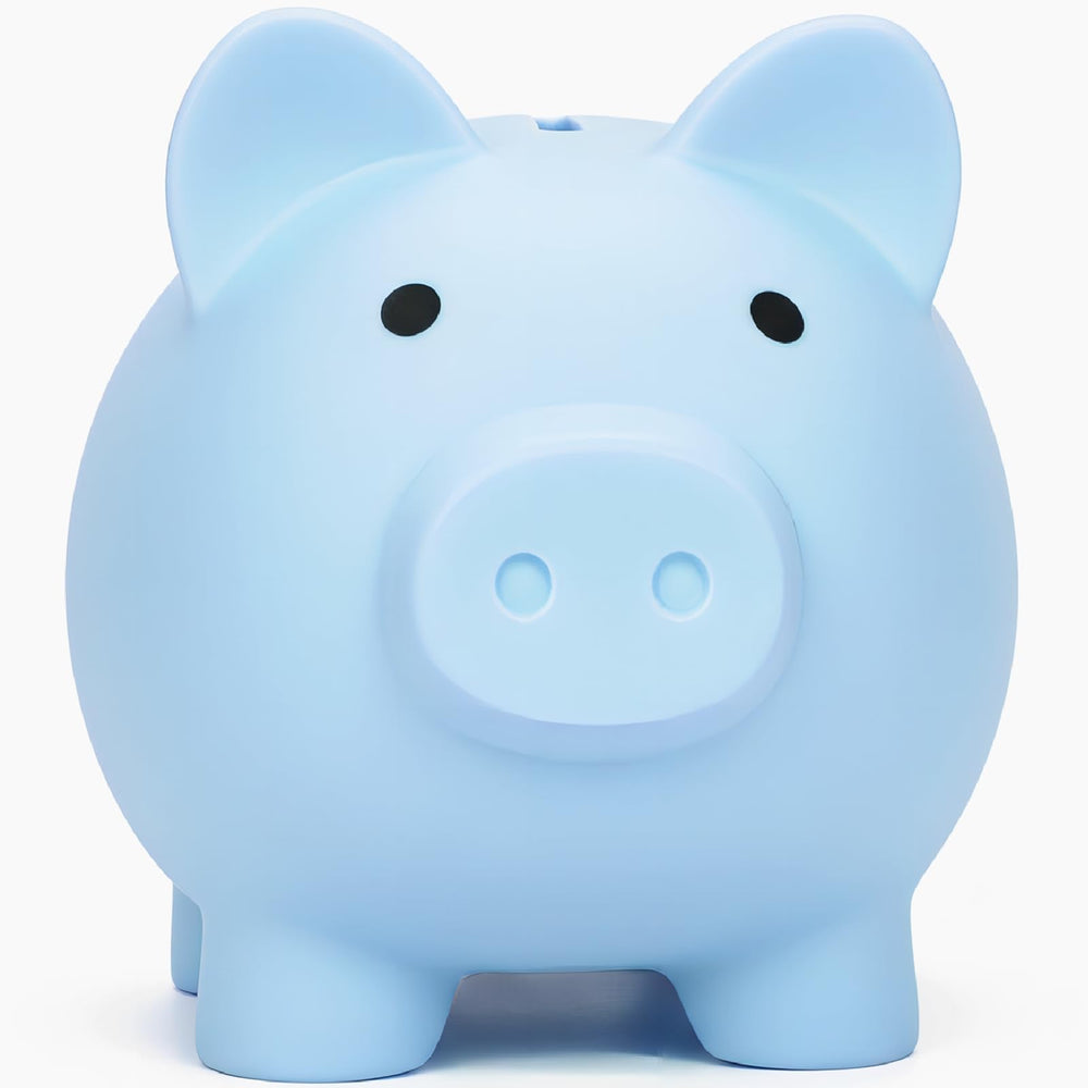 Sbrvaniy piggy bank with a cute design, ideal for kids' savings.