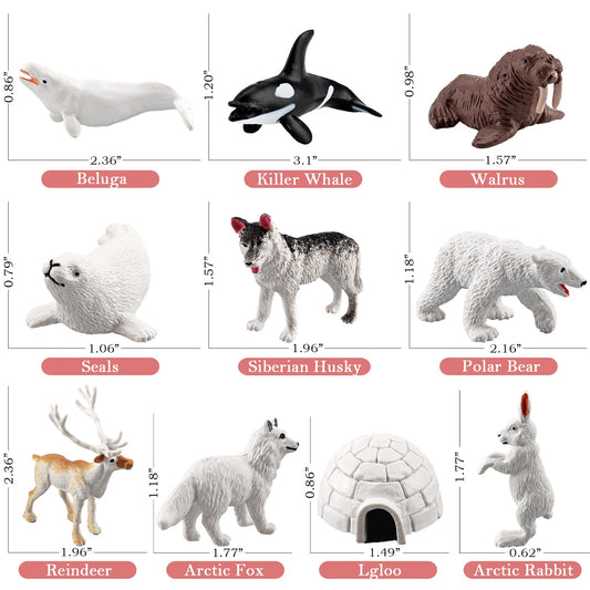 SCAHOW Arctic fox figurine for imaginative play and dioramas.