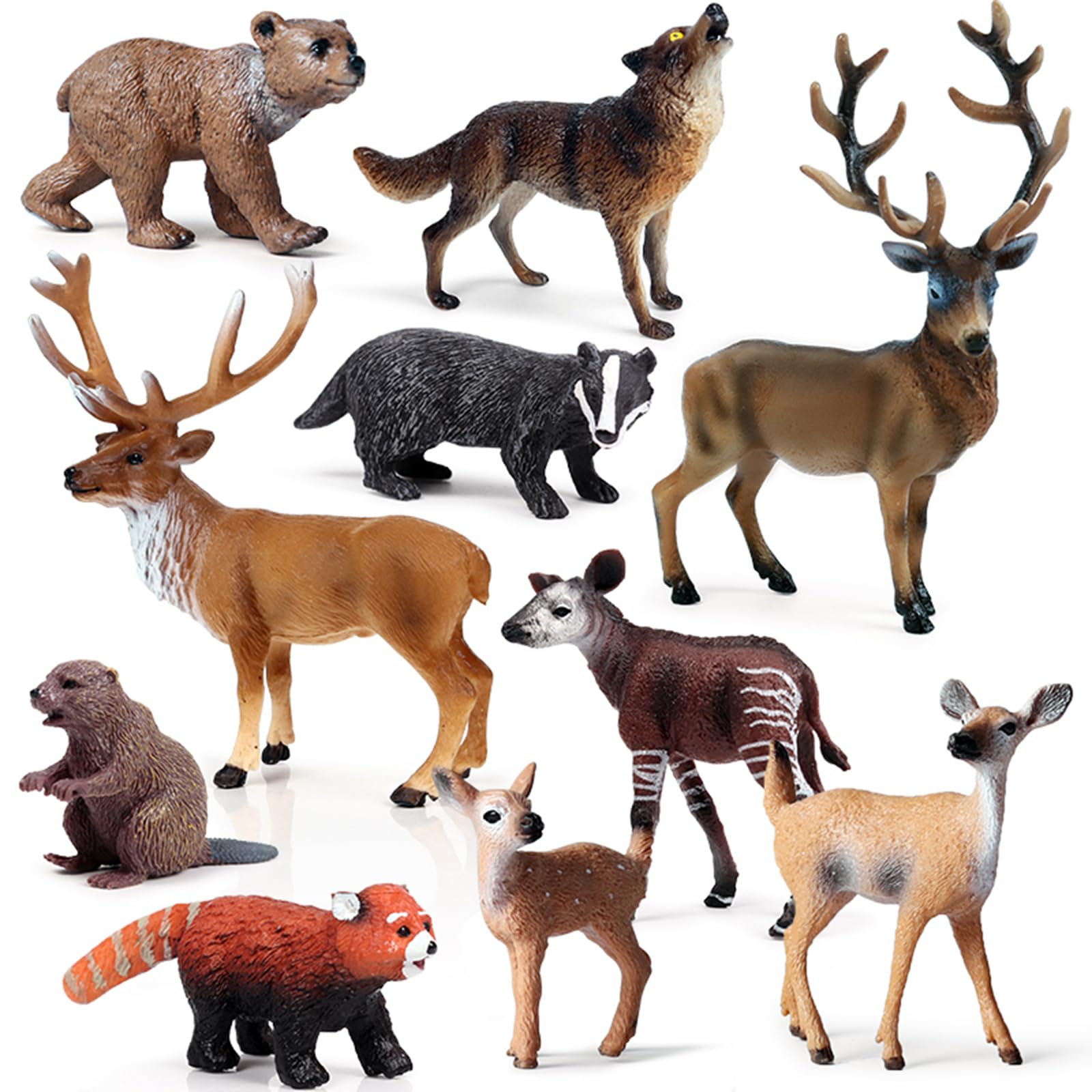 SCAHOW forest elk figure, lifelike cake topper and imaginative play