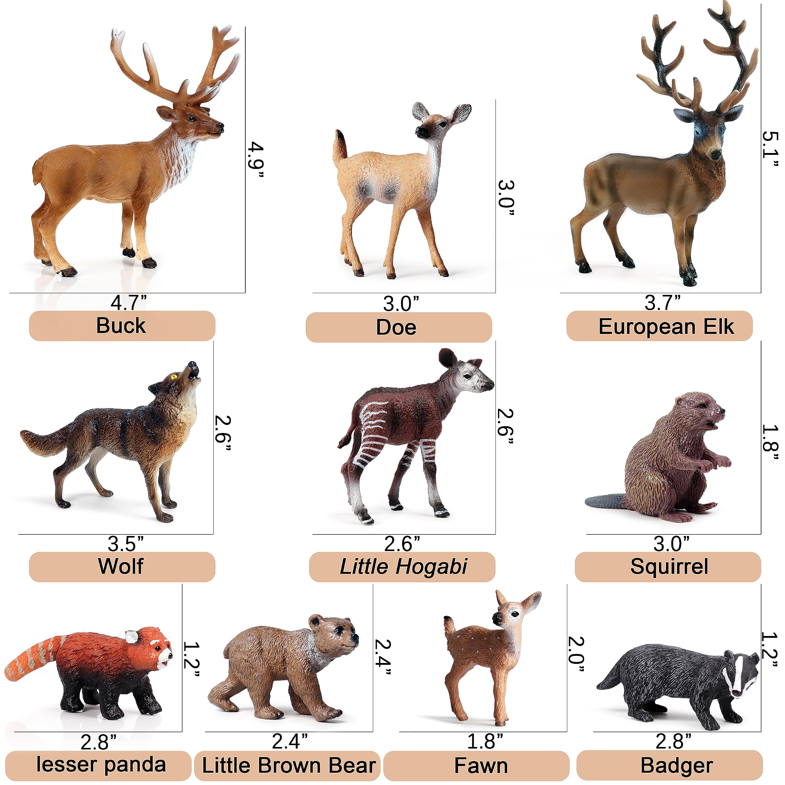 SCAHOW forest wolf figure, detailed woodland toy for learning