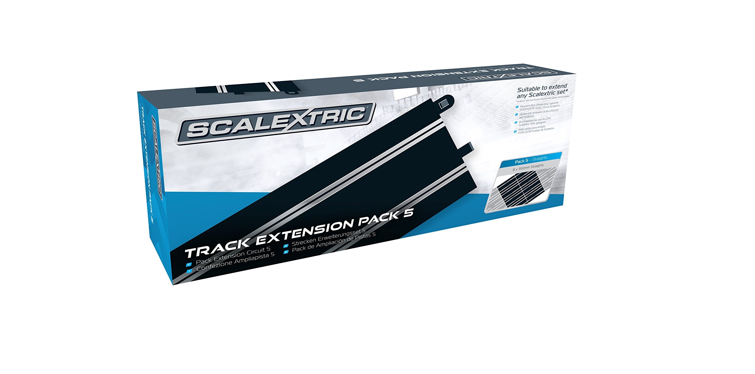 Scalextric Extension Pack 5 straight lengths extend your track for longer races.