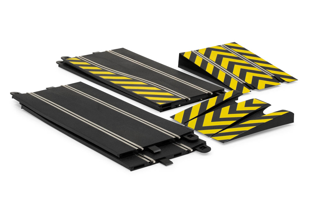 Scalextric Jump and Sideswipe Extension Pack adds a dynamic jump for dramatic racing moments.