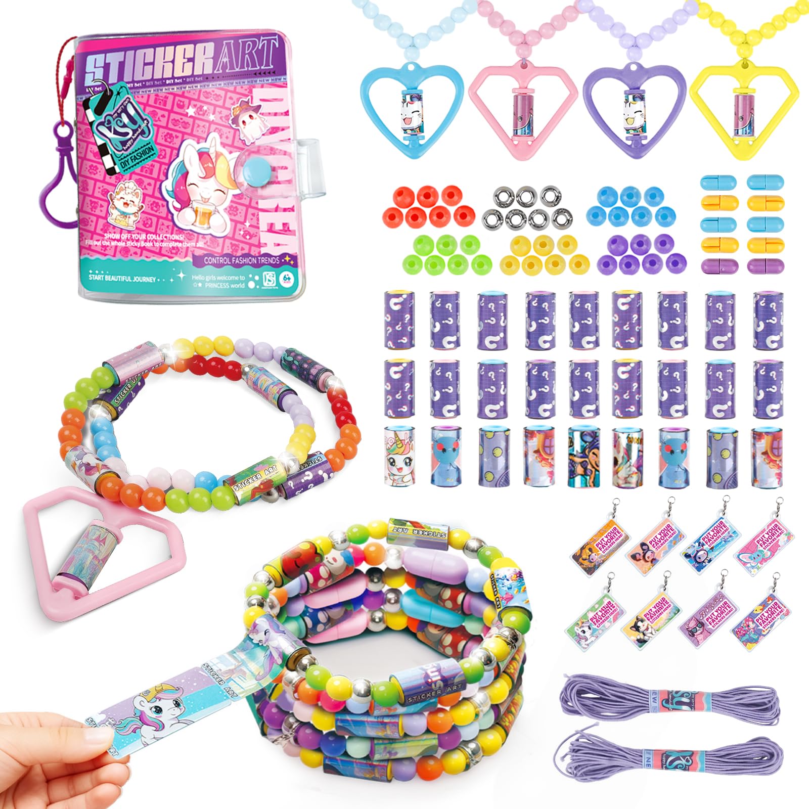 Scarmat 480pcs DIY jewelry sticker kit with holographic designs for journaling, gifting, and shared crafts.