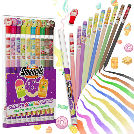 Scentco Colored Smencils close-up reveals sharp, ready-to-use pencils for quick coloring.