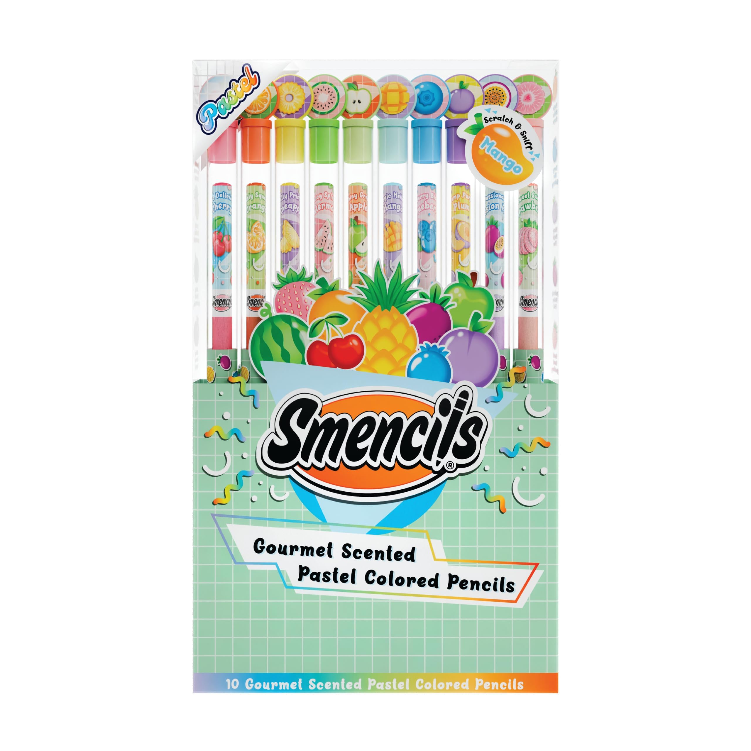 Scentco Pastel Smencils color swatches reveal vibrant hues.