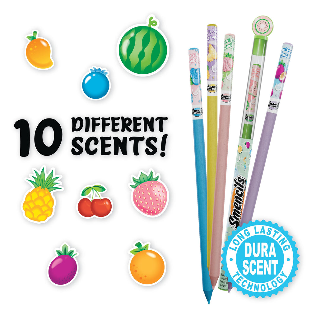 Scentco Smencils recycled newspaper texture close-up for eco-friendly appeal.