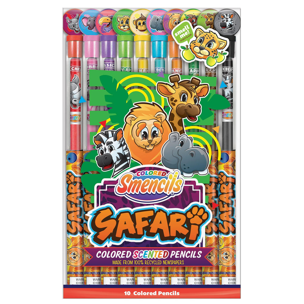 Scentco Safari Smencils vibrant colored pencils image highlights bold color and pre-sharpened convenience.