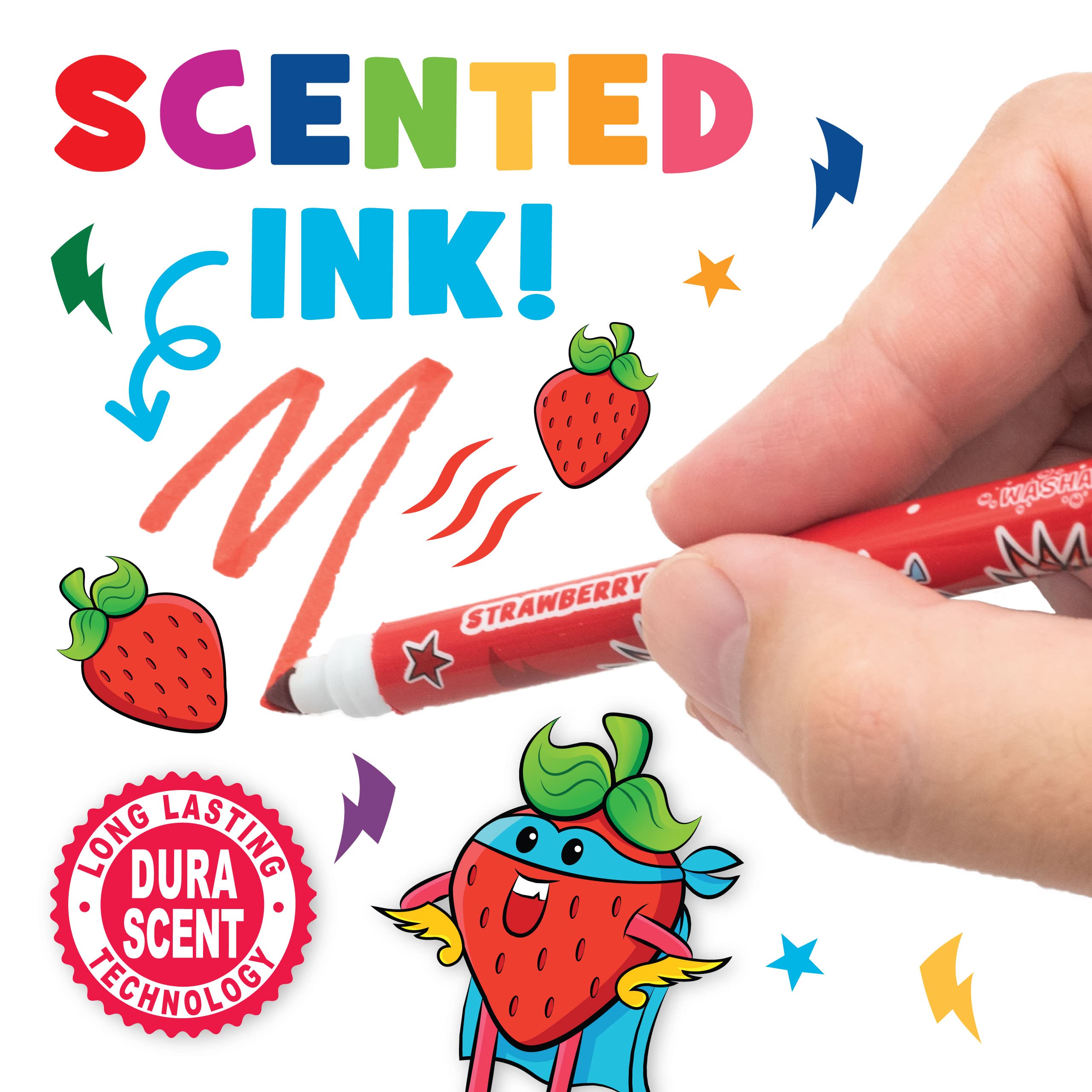 Scentco Smarkers patented design label highlights unique scent experience.