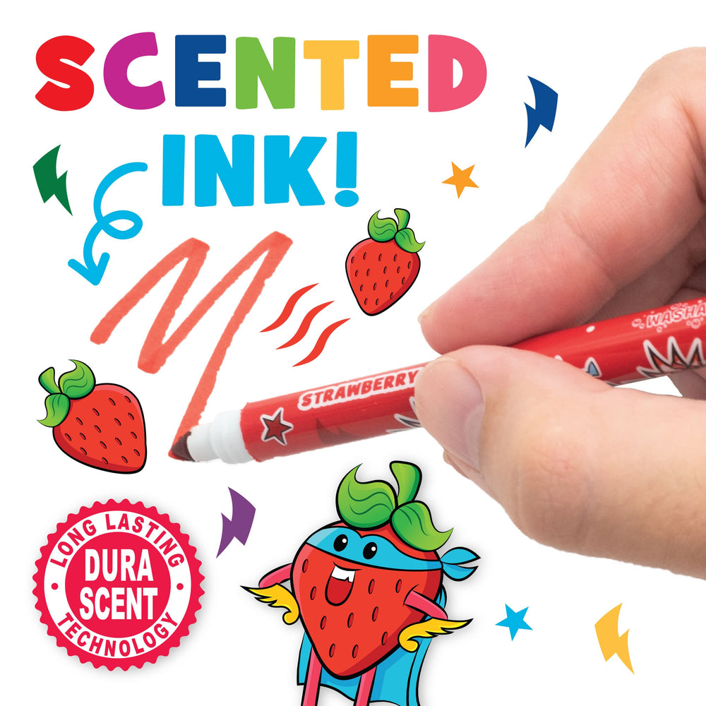 Scentco Smarkers patented design label highlights unique scent experience.