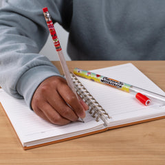 Scentco Smencils recycled newspaper construction highlighted for sustainability.