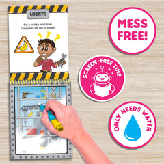 Scentco Water Magic Construction pages reveal bold colors when touched by water