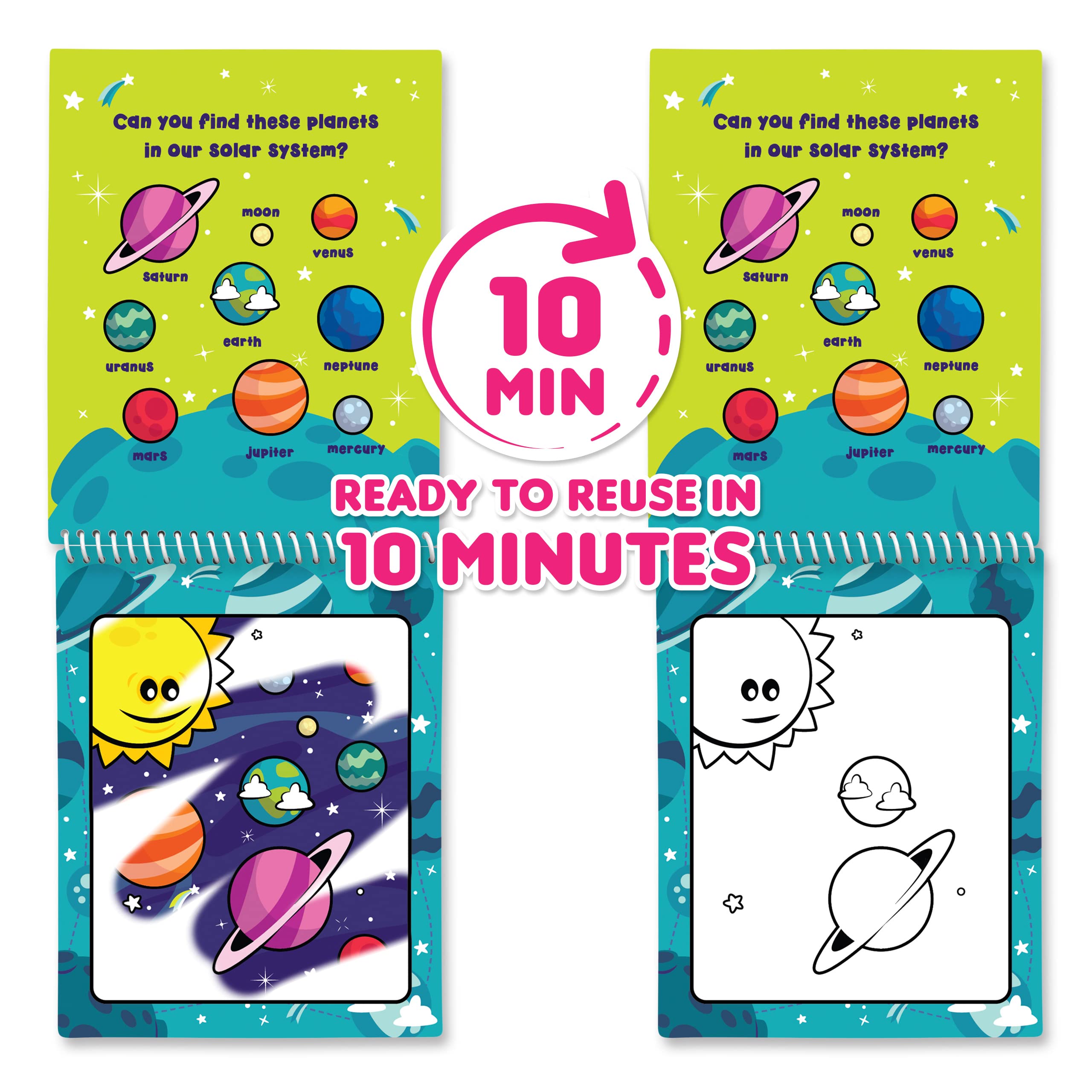 Scentco Water Magic Creatures page reveal illustrating color bloom when damp.