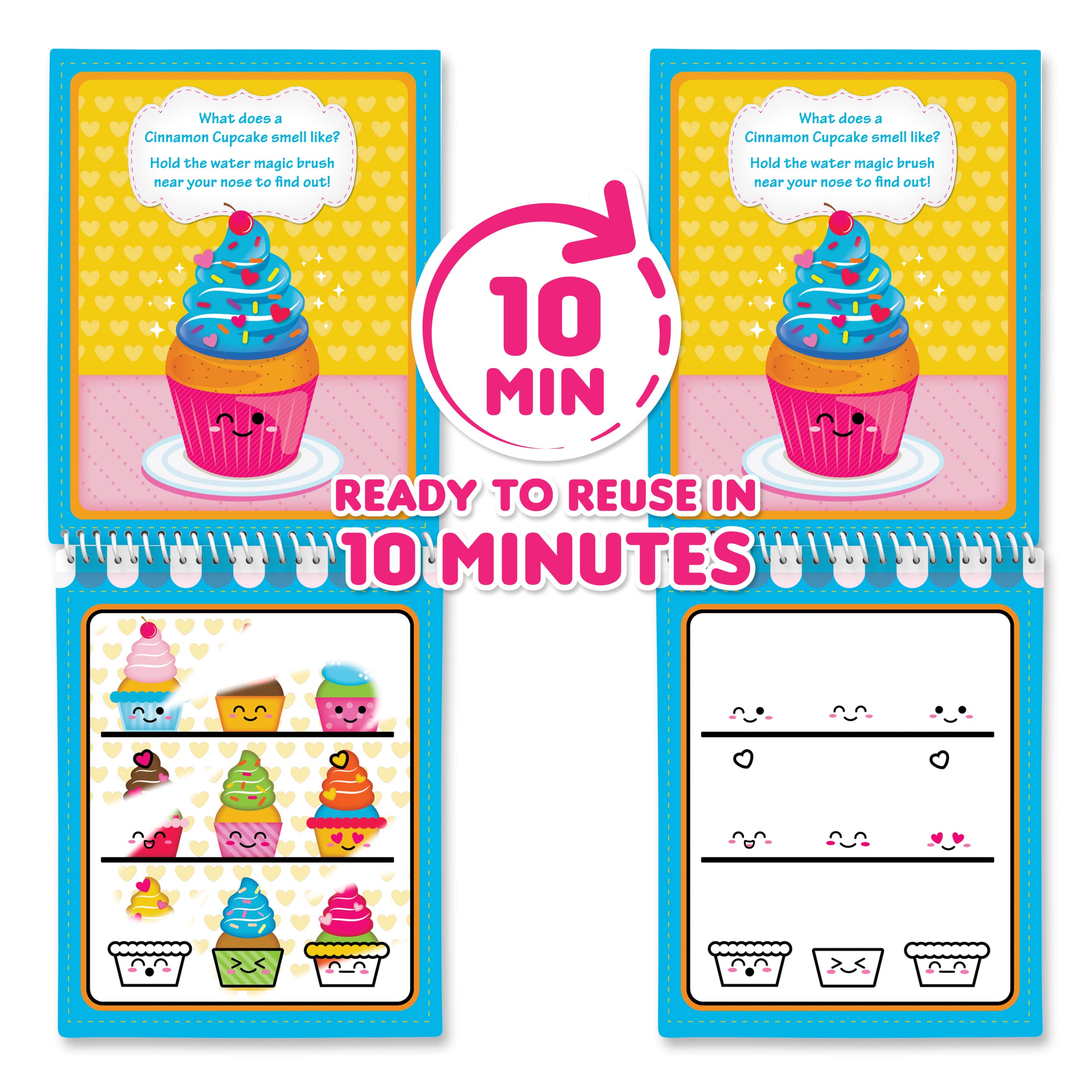 Scentco Water Magic color pages open with vivid hues on display.