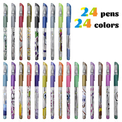 Scentos kids holding a metallic gel pen demonstrates easy grip for young artists.