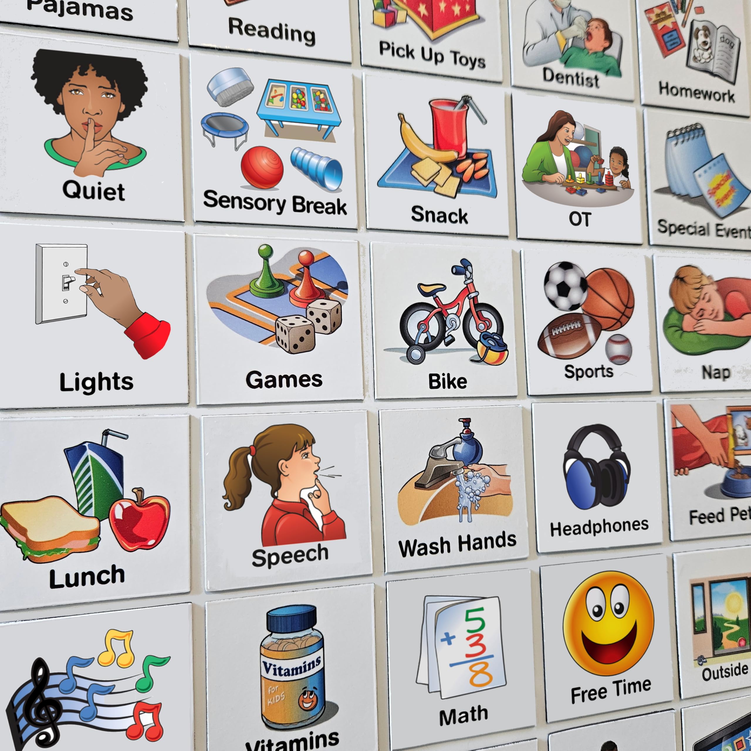 SchKIDules deluxe box magnets for visual schedules support routine planning