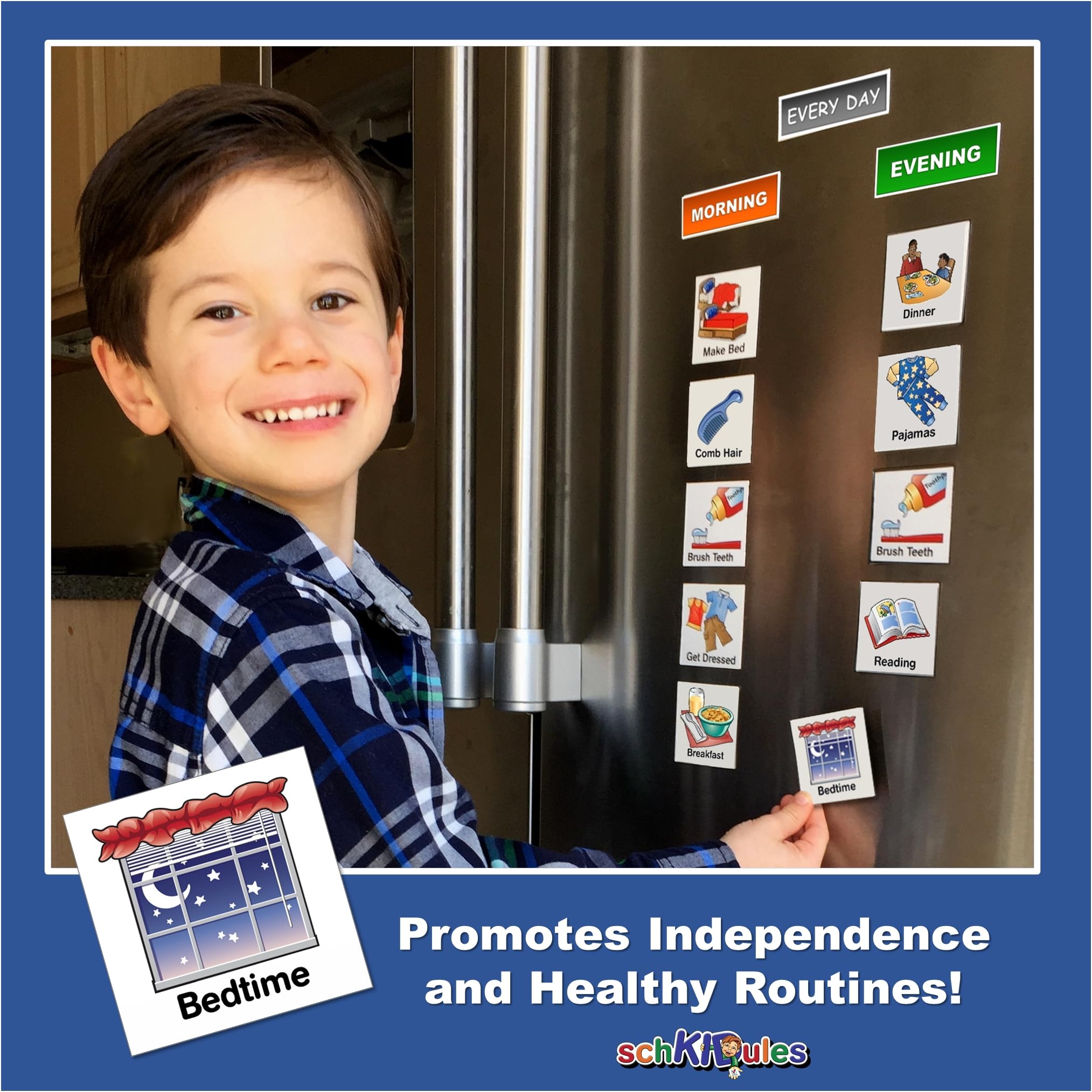 SchKIDules headings magnets enable quick daily and weekly schedule views