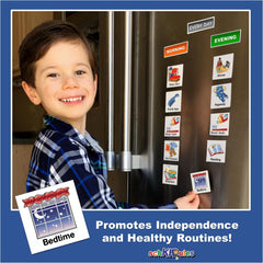 SchKIDules headings magnets enable quick daily and weekly schedule views