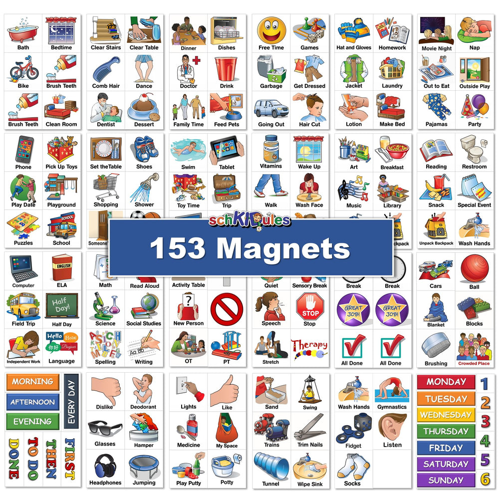 SchKIDules routine magnets illustrate tasks and boost independence