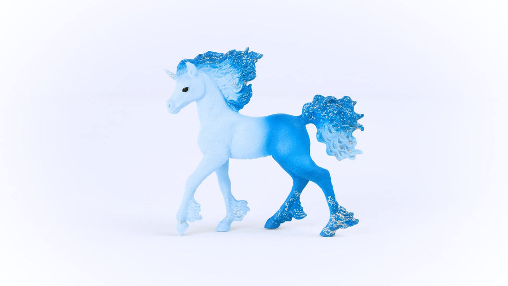 Schleich Bayala Elementa Water Flame Baby Unicorn mane detail adds color and playfulness.